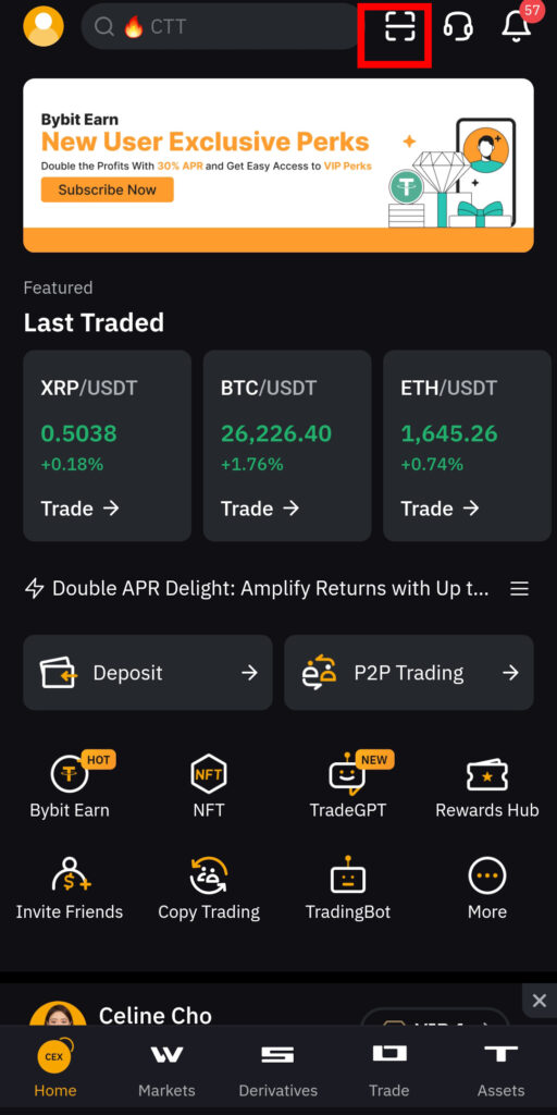 BYBIT QRCODE SCAN