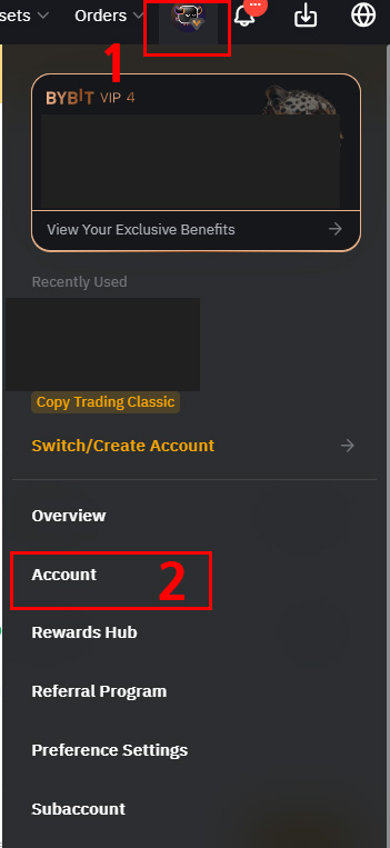 바이비트 Account