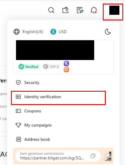 비트겟 Identity verification