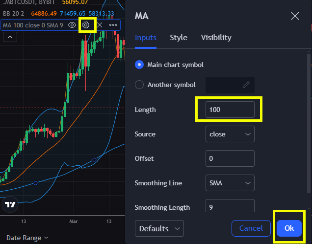 바이비트 이동평균선 길이