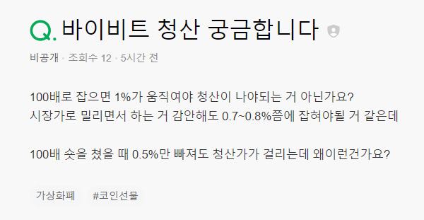 바이비트 100배 청산가