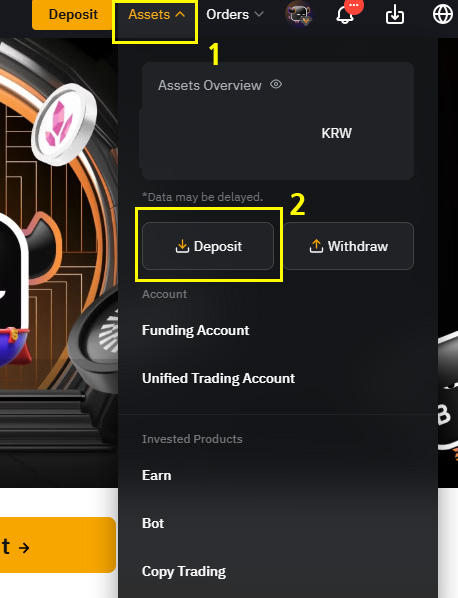 바이비트 Deposit